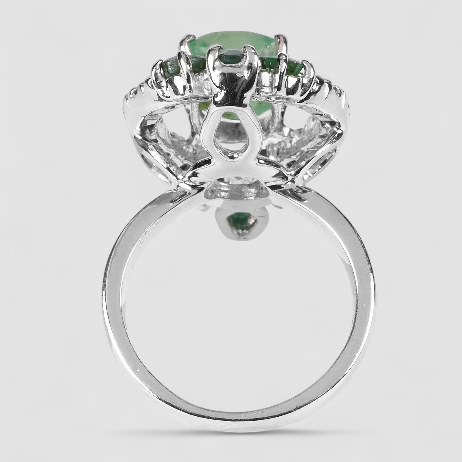 Genuine Green Emerald 925 Sterling Silver Rings, Trendy Everyday Ring