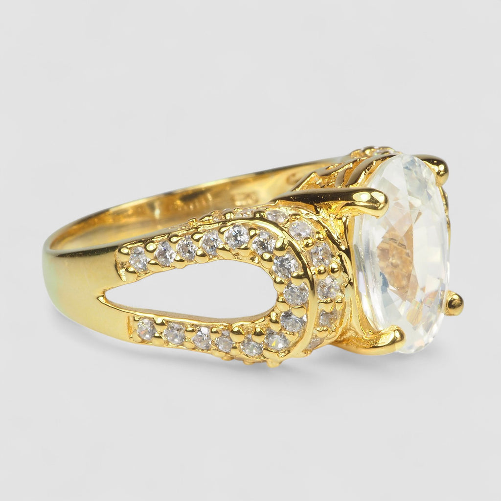 JEWELRY FINE RING WHITE ZIRCON 925 STERLING SILVER