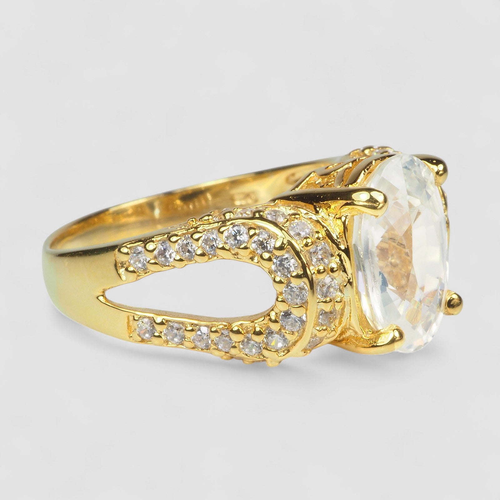 JEWELRY FINE RING WHITE ZIRCON 925 STERLING SILVER