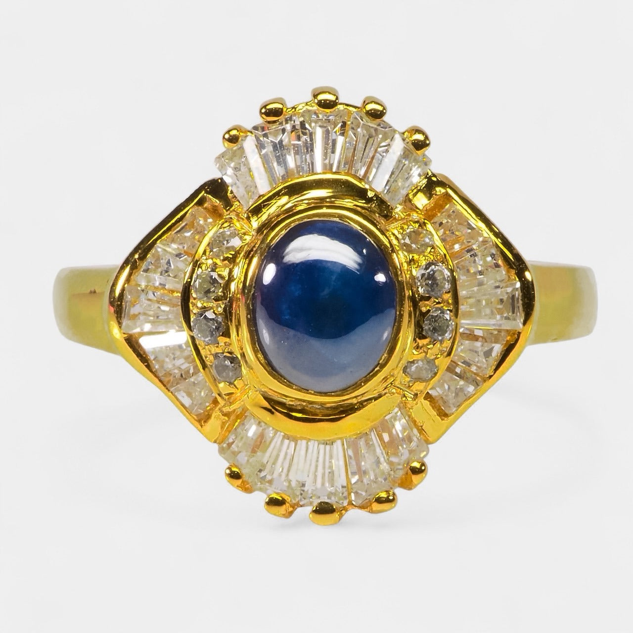 Blue Star Sapphire 925 Sterling Silver Ring