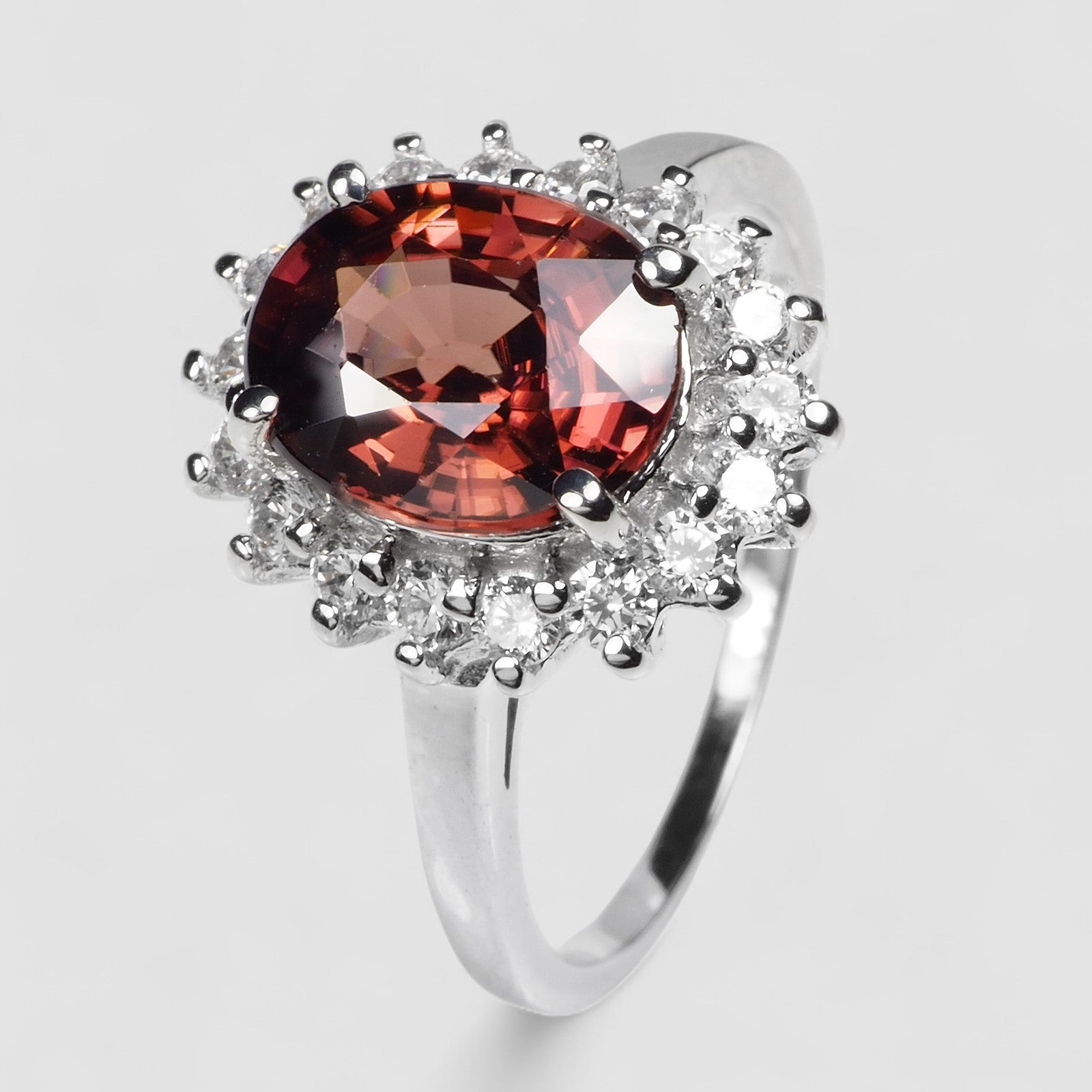 FINE JEWELRY RINGS RED ZIRCON 925 STERLING SILVER