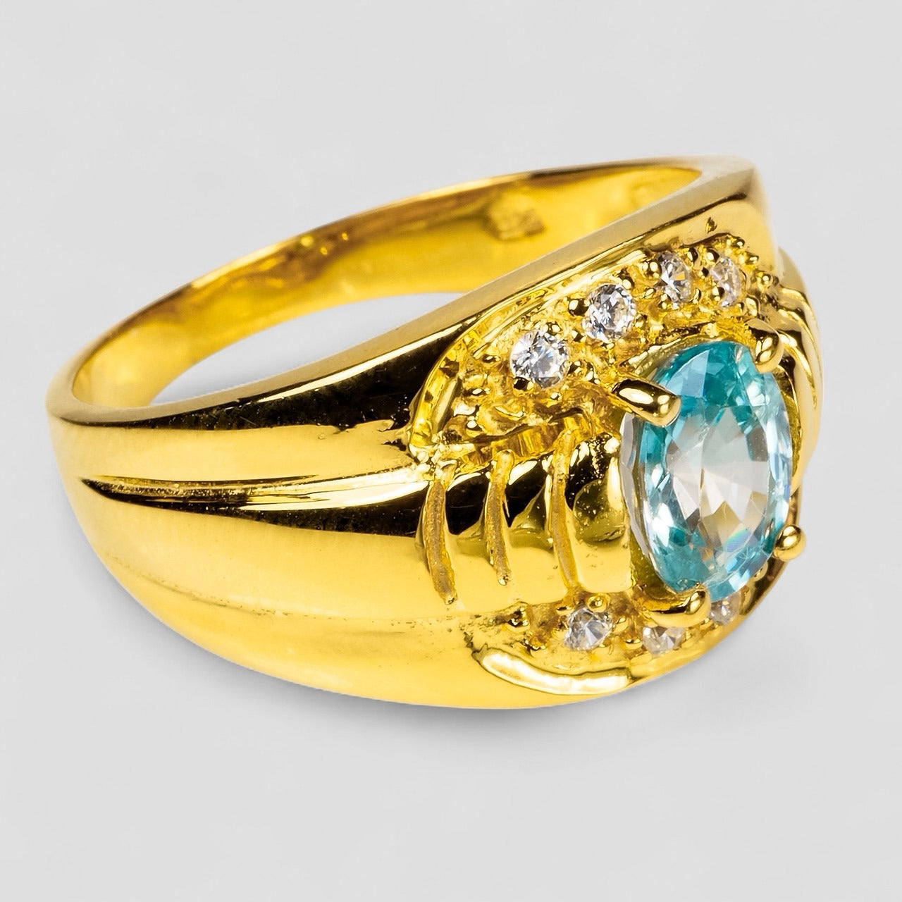 Blue Zircon 925 Sterling Silver Ring