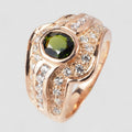 Deep Teal Green Tourmaline Rose Gold Ring