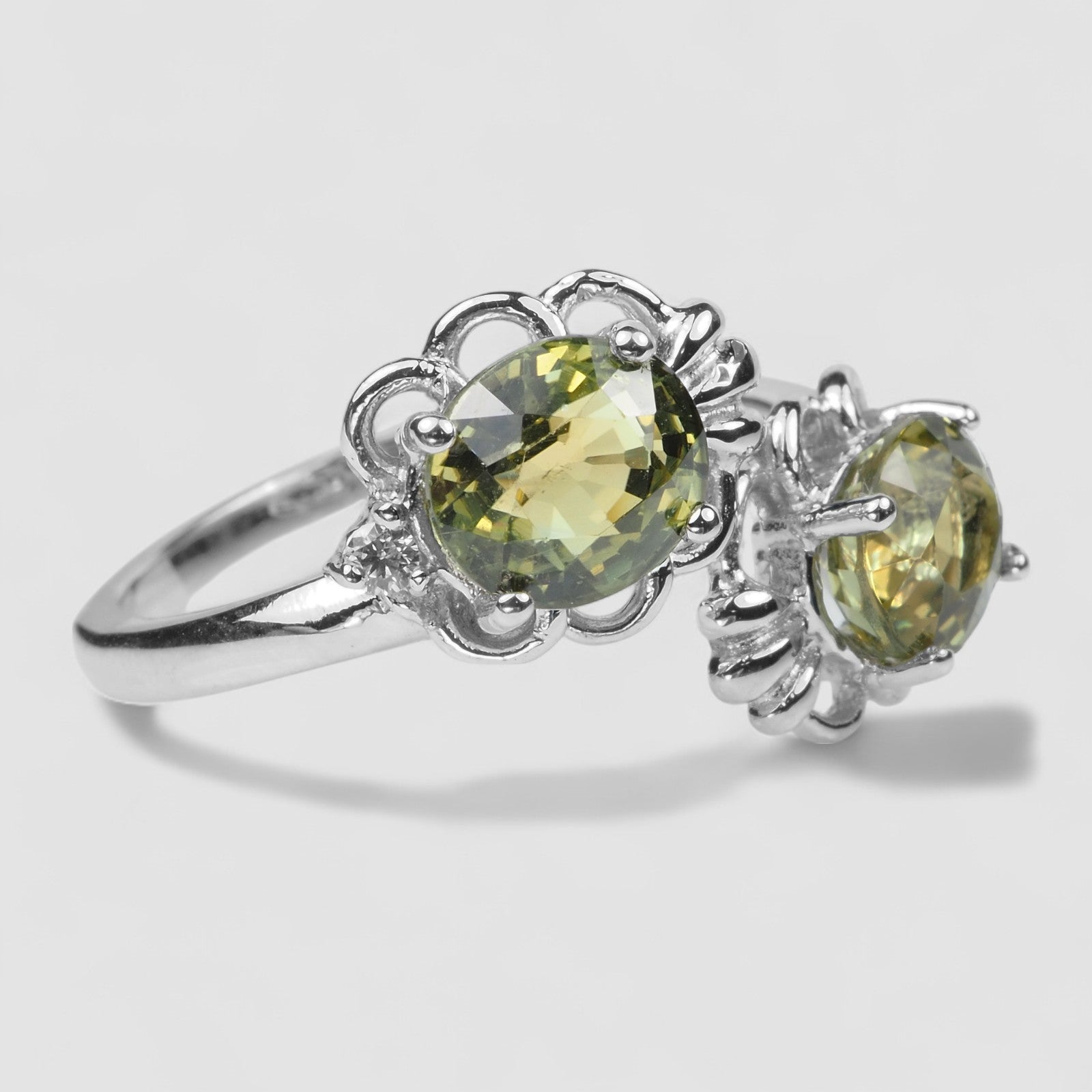 Chartreuse Green Tourmaline 925 Sterling Silver Ring