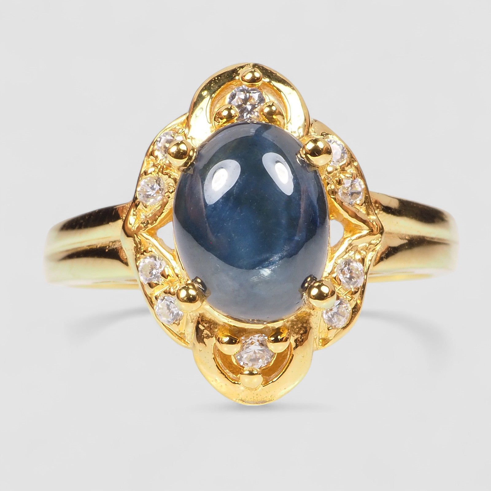Blue Star Sapphire 925 Sterling Silver Ring