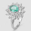 GREEN EMERALD 925 STERLING SILVER HANDMADE JEWELRY RING
