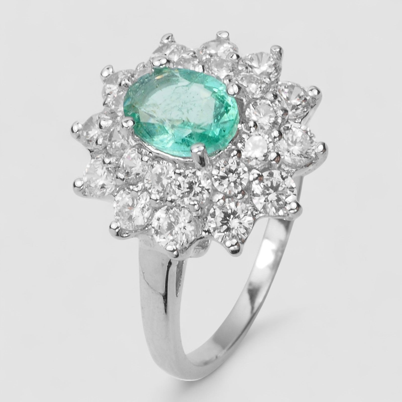 GREEN EMERALD 925 STERLING SILVER HANDMADE JEWELRY RING