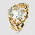 24K Gold 925 Sterling Silver Ring White Zircon