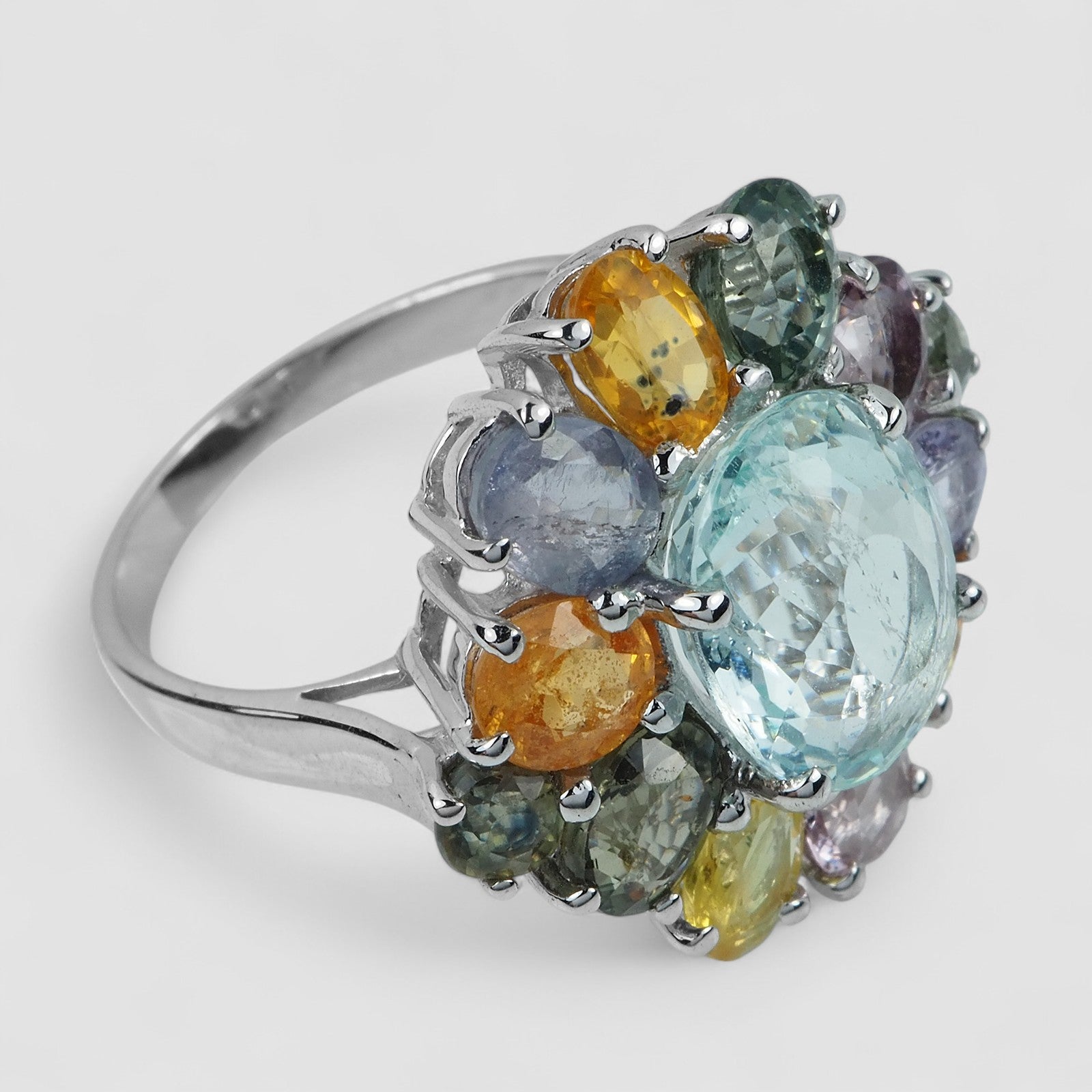 Blue Aquamarine 925 Sterling Silver Ring