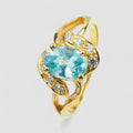 Blue Zircon 925 Sterling Silver Ring