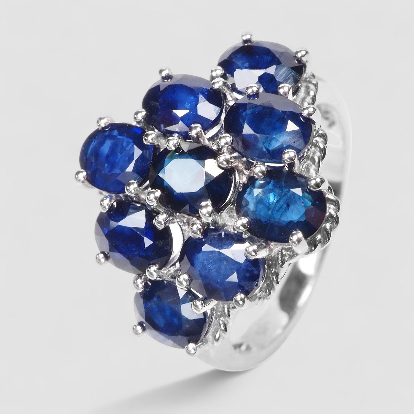 Blue Sapphire White Gold Ring