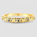 Blue Sapphire 925 Sterling Silver 24K Gold Bangle, Dainty Stacking Bangle