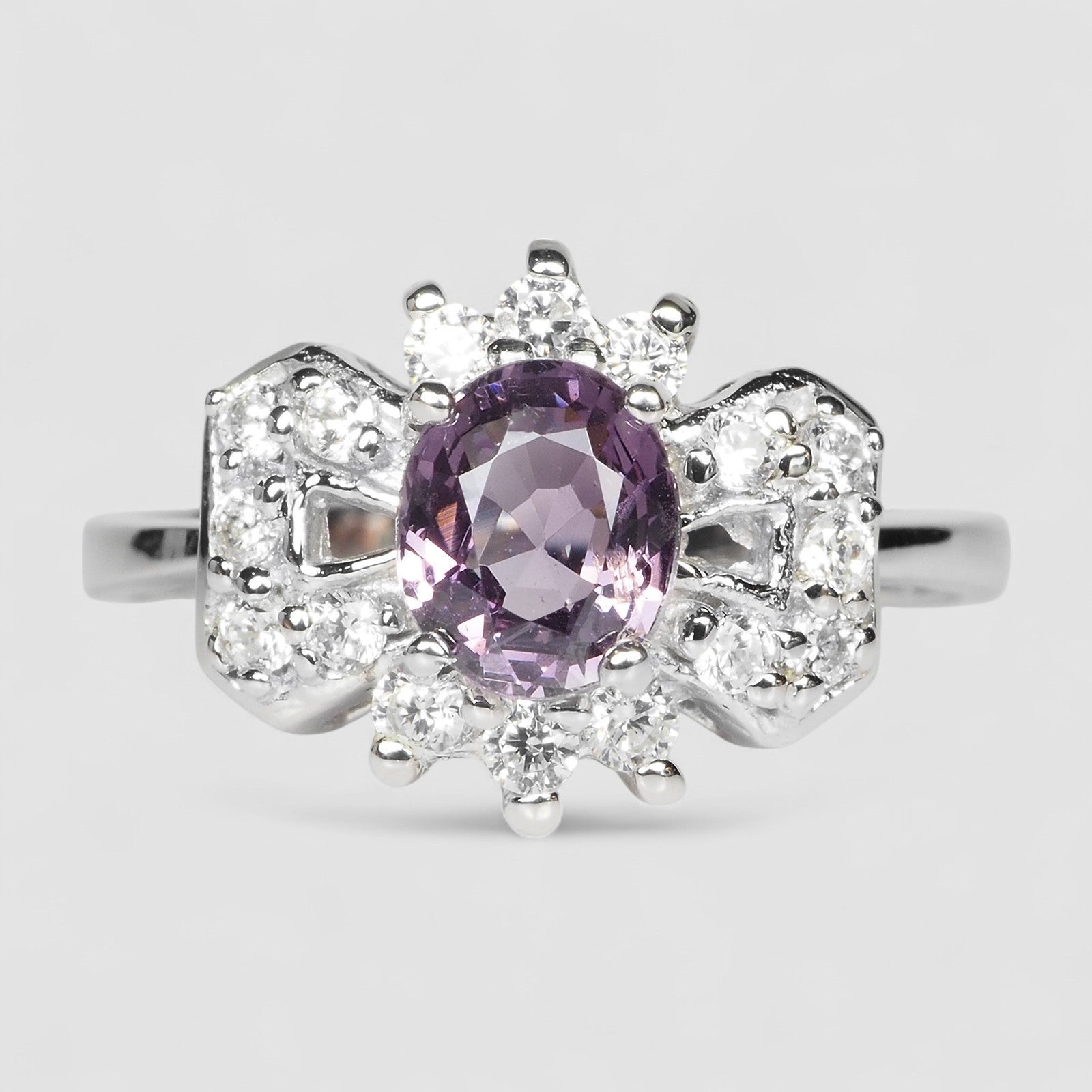 Brilliant Purple Spinel 925 Sterling Silver Ring