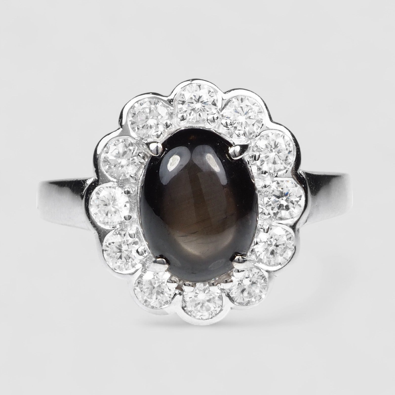 Black Star Sapphire 925 Sterling Silver Ring, Aniversary Gift, Dainty Ring, Free Resizing