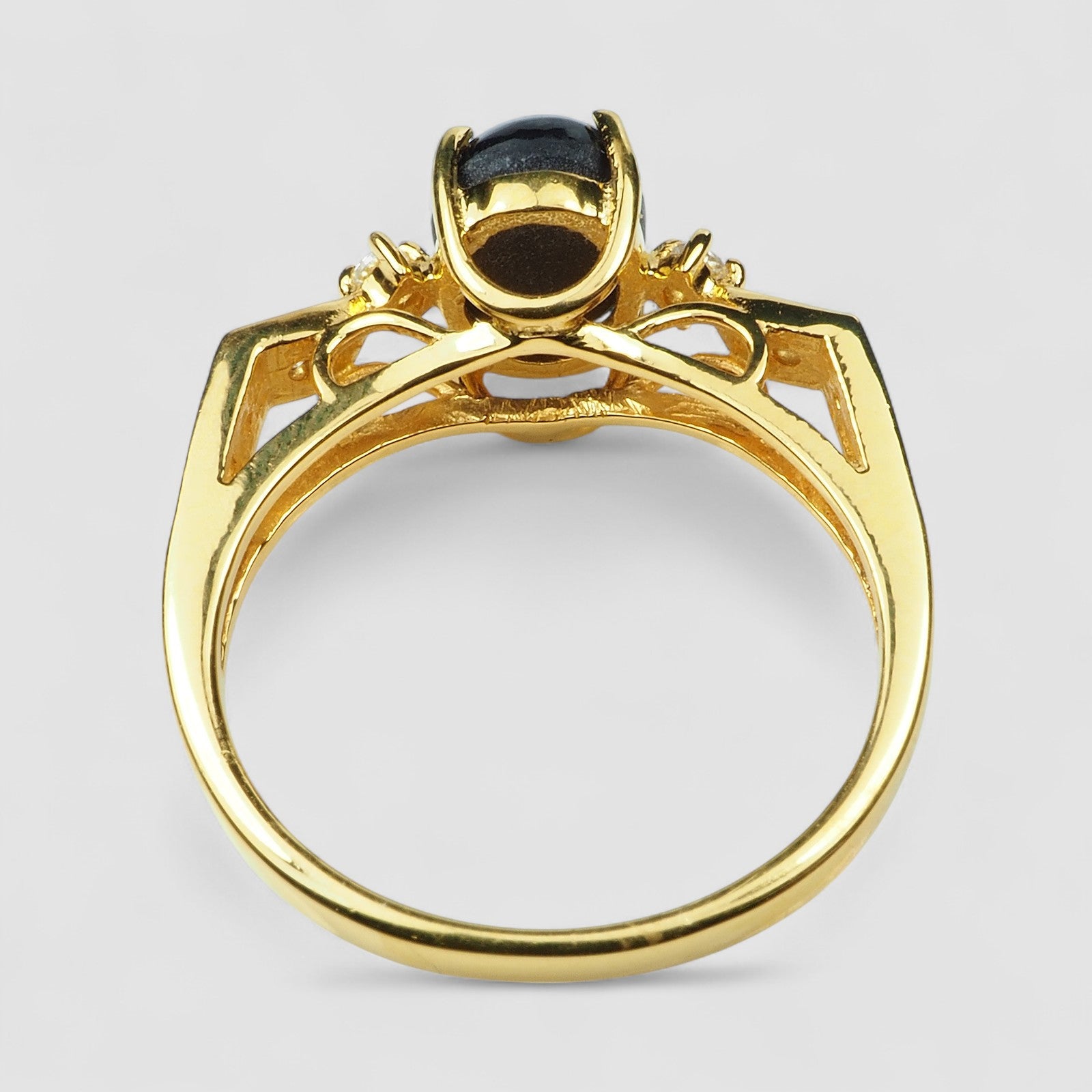 THAILAMD BLACK STAR 24K GOLD 925 STERLING SILVER RINGS