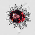 Red Zircon 925 Sterling Silver Ring
