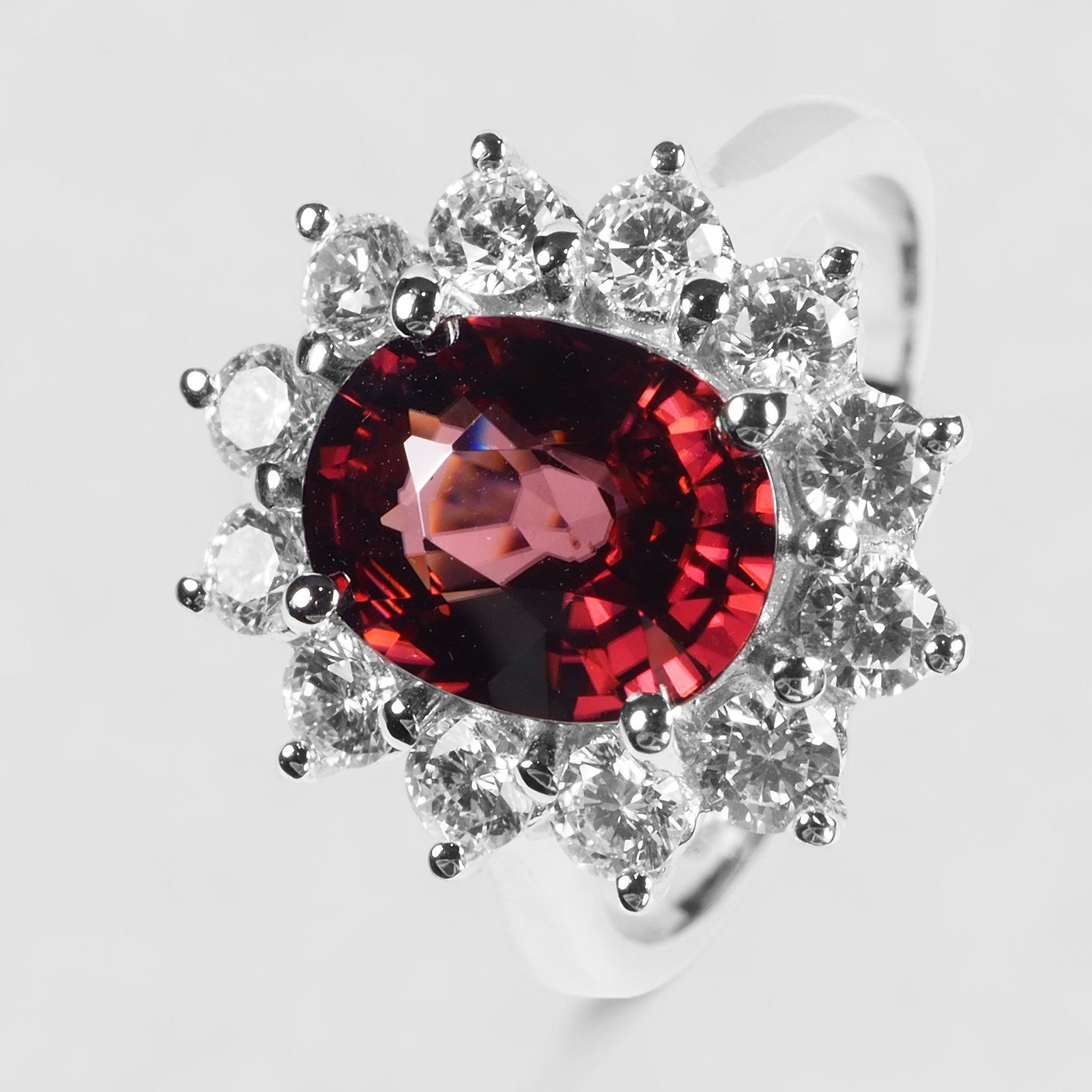 Red Zircon 925 Sterling Silver Ring