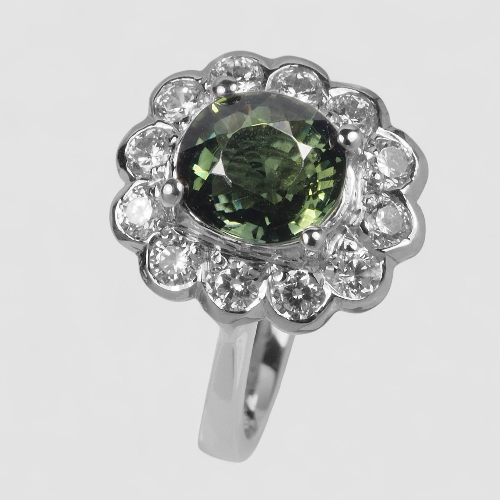 Forest Green Tourmaline 925 Sterling Silver Ring