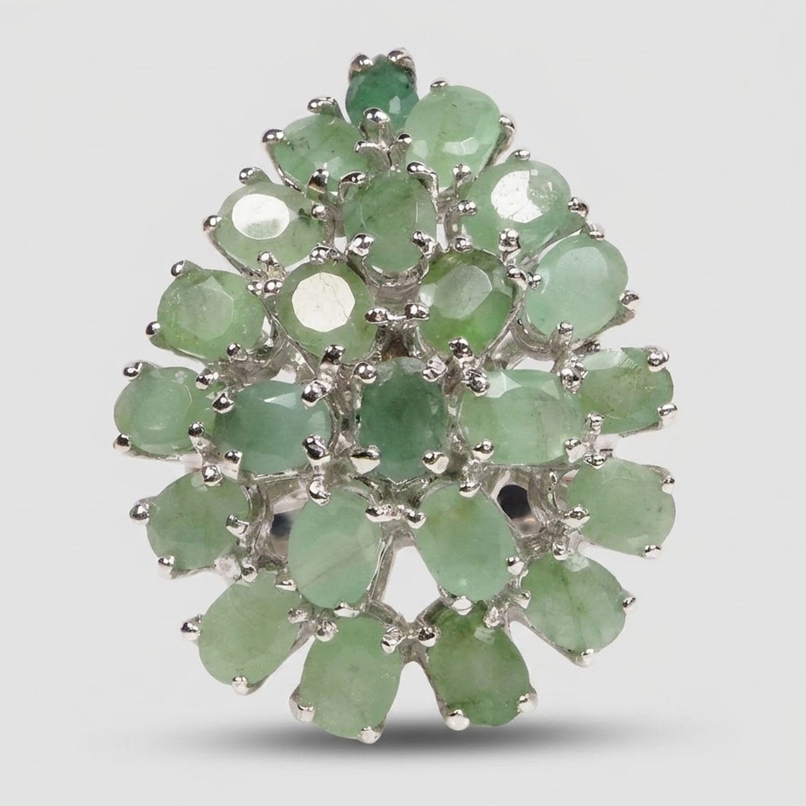 Green Emerald 925 Sterling Silver Rings, Affordable Natural Gemstone, Everyday Ring