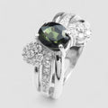 Handmade Forest Green Tourmaline Oval 925 Sterling Silver Ring