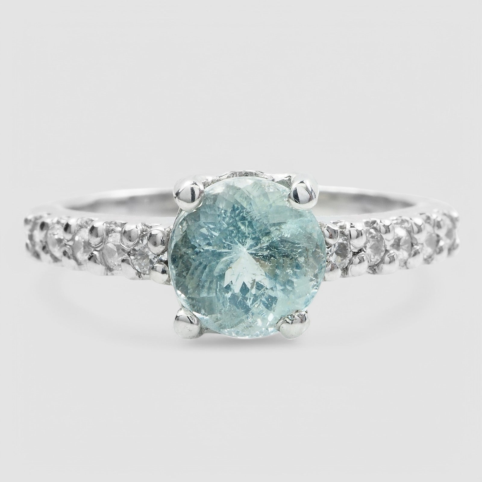 Blue Aquamarine 925 Sterling Silver Ring
