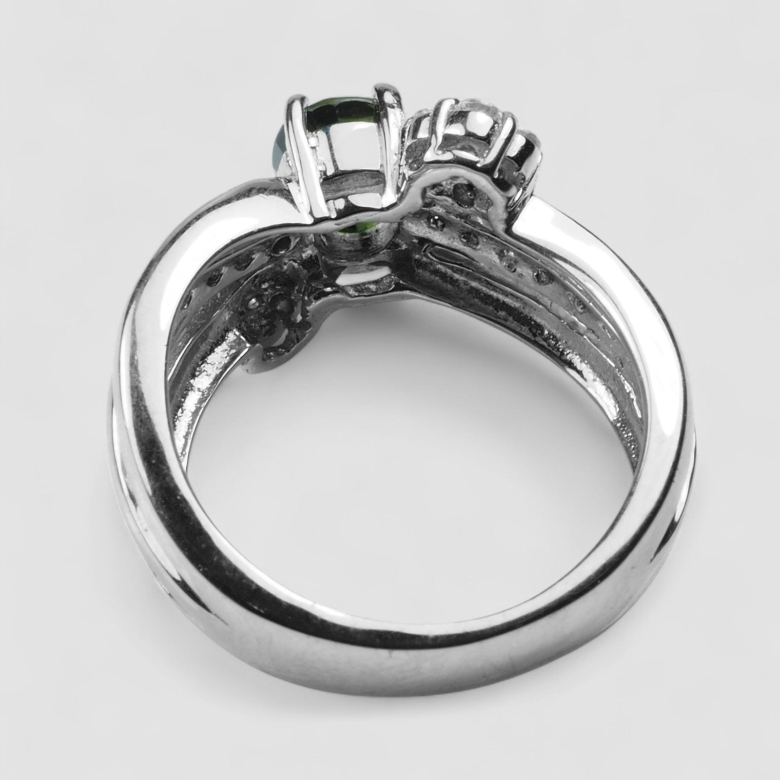 Handmade Forest Green Tourmaline Oval 925 Sterling Silver Ring