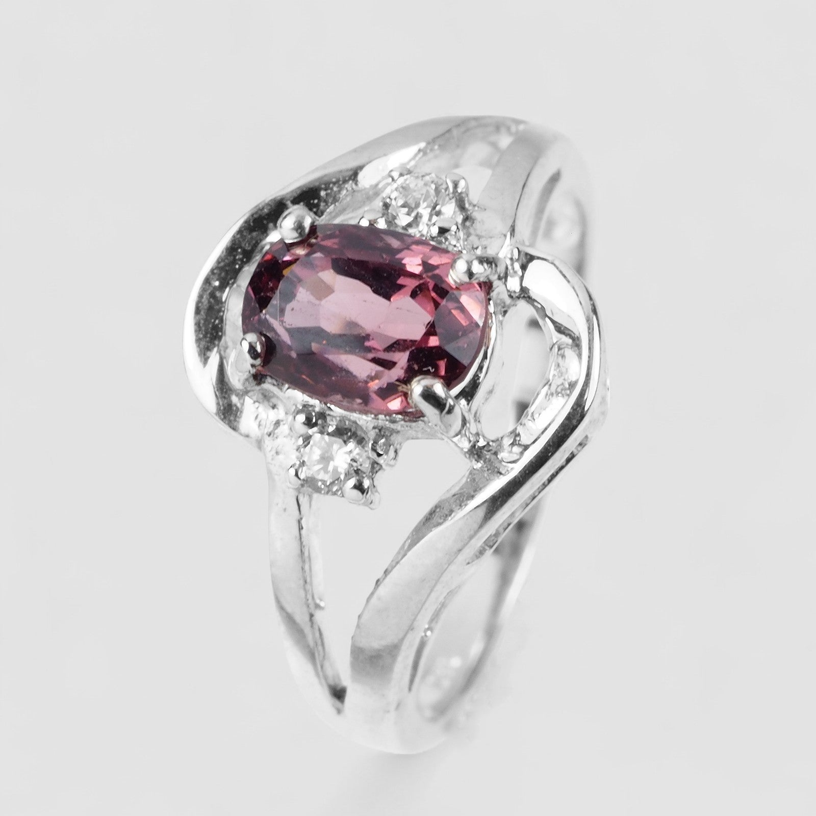 Purple Spinel 925 Sterling Silver Ring, Rhodium Plated, Tarnish Free, Free Resizing