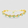 Green Emerald 925 Sterling Silver 24K Gold Bracelet, Minimalist Everyday Bracelet