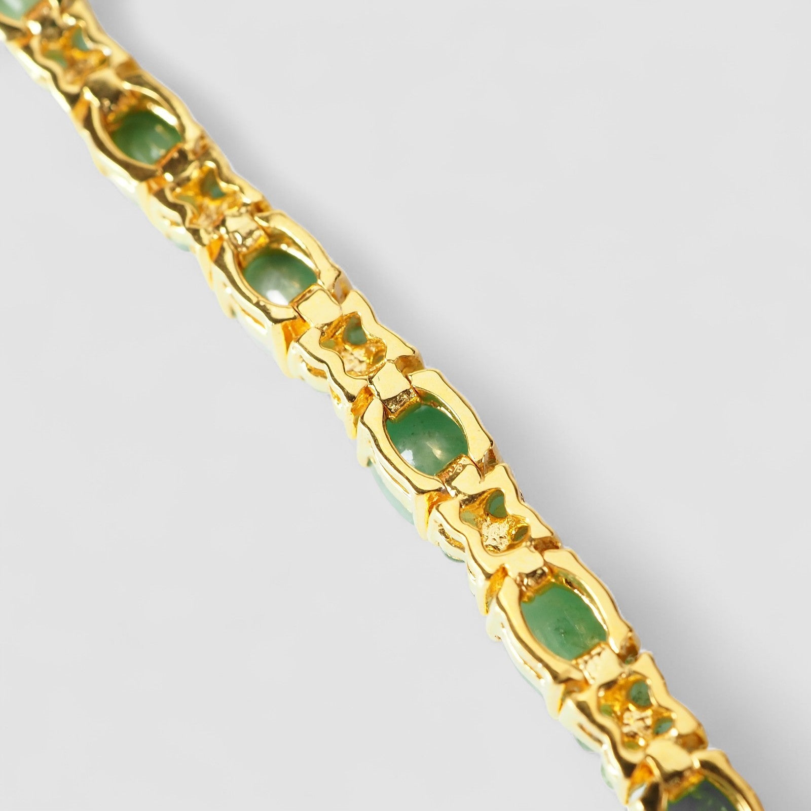 Green Emerald 925 Sterling Silver 24k Gold Bracelets, Affordable Natural Gemstone, Everyday Bracelet