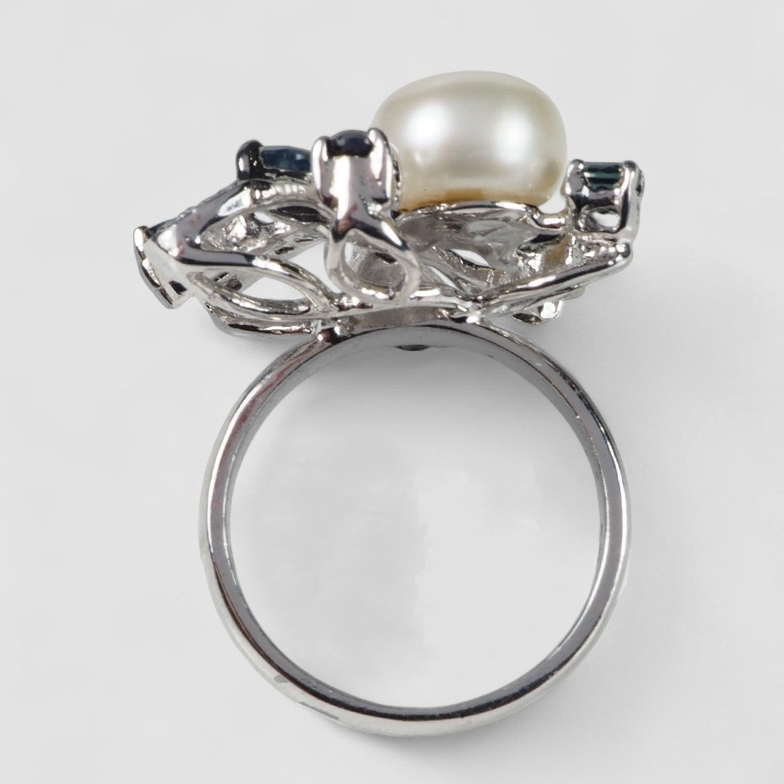 Pearl 925 Sterling Silver White Gold Rings, 925 Genuine Gemstone, Everyday Ring