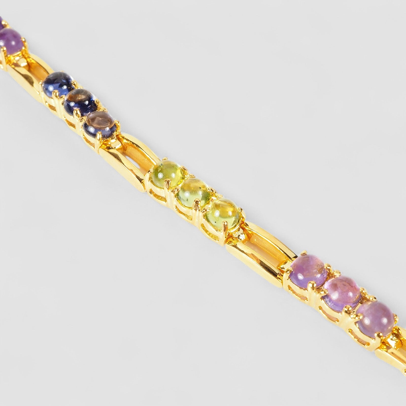 Multi Color Gemstone 925 Sterling 24K Gold Bracelets, Affordable Natural Gemstone, Everyday Bracelets