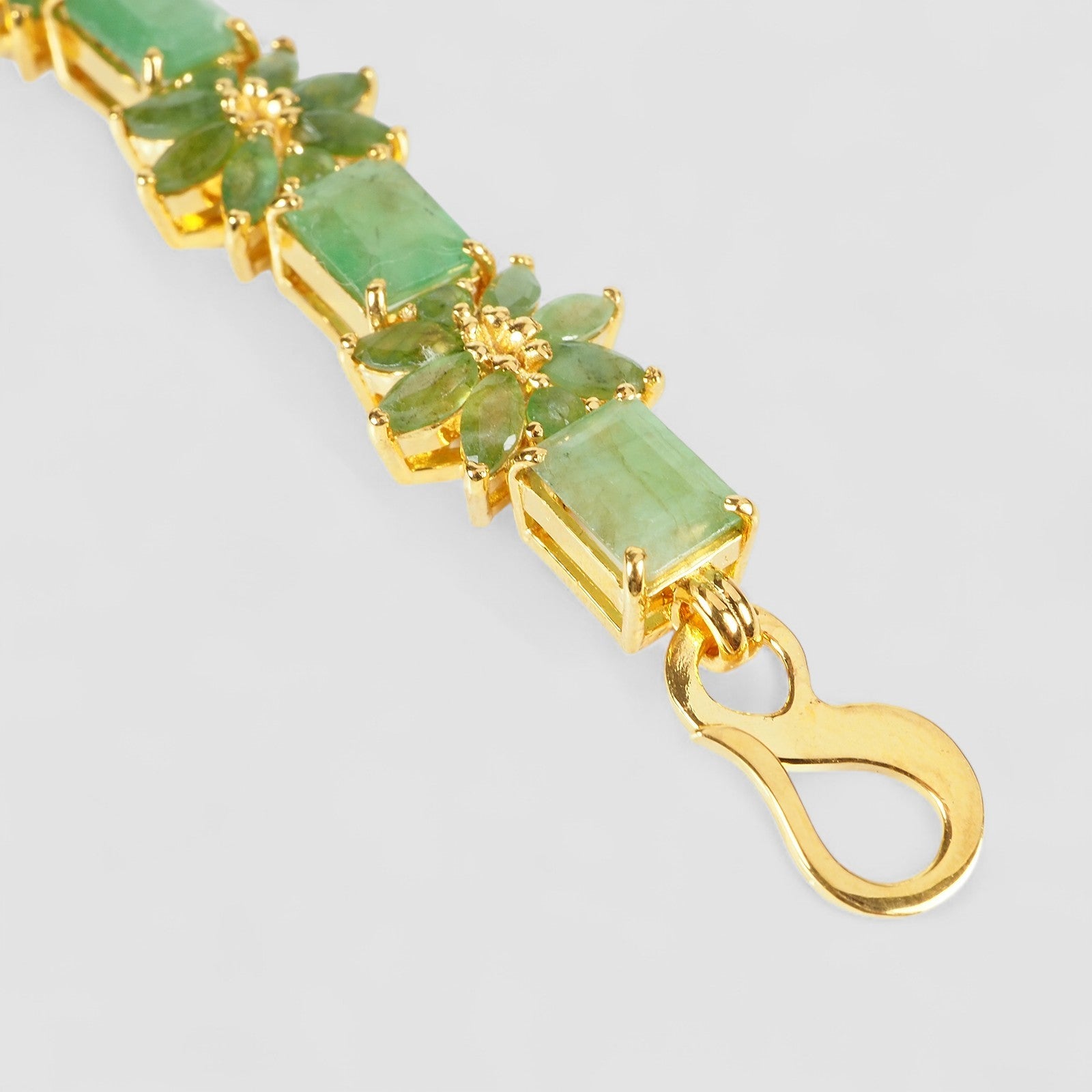 Green Emerald 925 Sterling Silver 24k Gold Bracelets, Natural Emerald, Dainty Everyday Bracelets