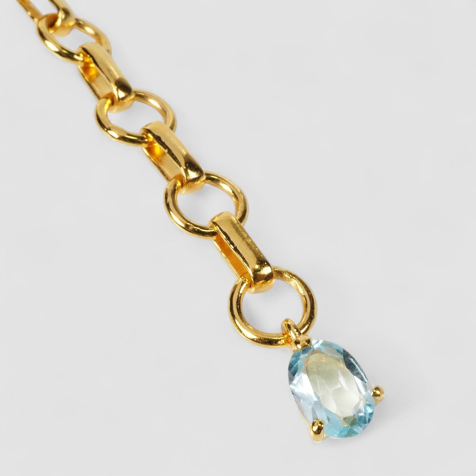 Blue Aquamarine 925 Sterling Silver 24K Gold Bracelets, Affordable Natural Gemstone, Everyday Bracelet