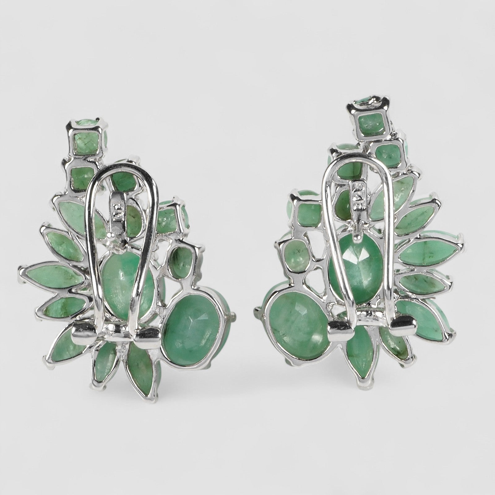 Green Emerald 925 Sterling Silver Earrings, Natural Gemstone, Everyday
