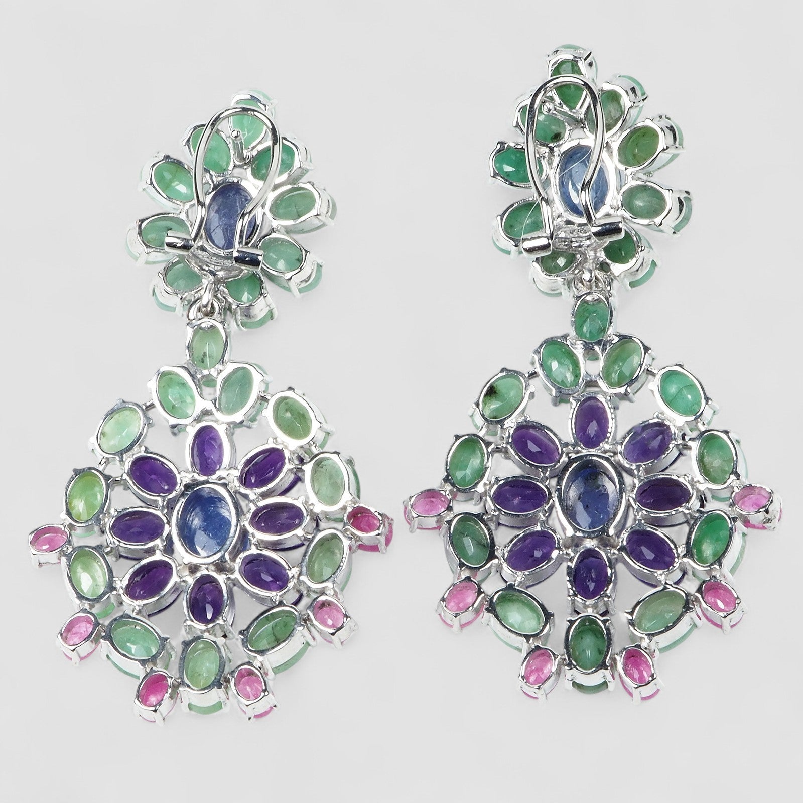 Tanzanite 925 Sterling Silver Earrings, Rhodium Plated, Tarnish Free