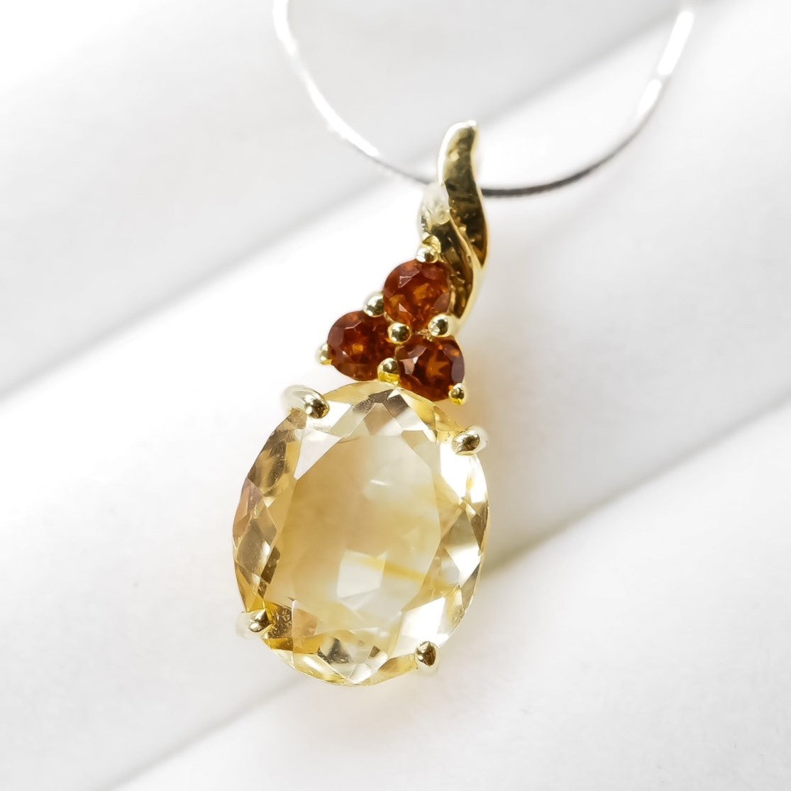 Yellow Citrine 925 Sterling Silver 24K Pendants, Minimalist Pendants