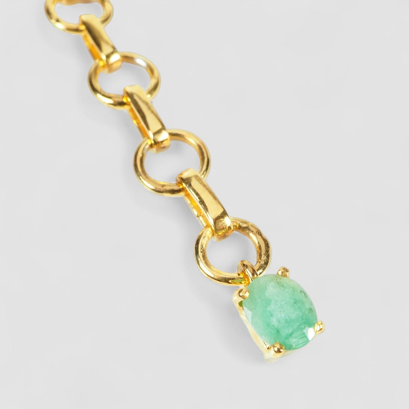 Green Emerald 925 Sterling Silver 24k Gold Bracelets, Natural Emerald, Dainty Everyday Bracelets