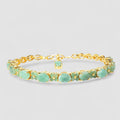 Green Emerald 925 Sterling Silver 24k Gold Bracelets, Affordable Natural Gemstone, Everyday Bracelet