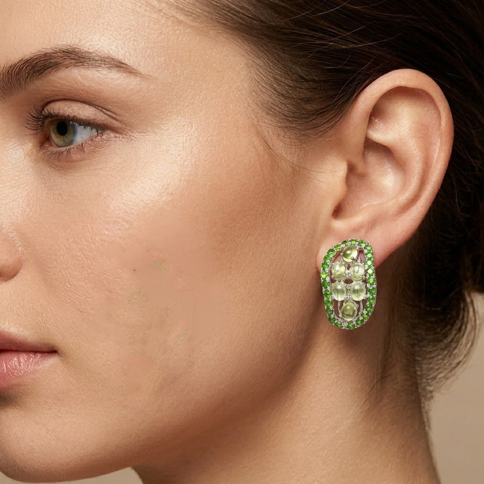 Green Peridot 925 Sterling Silver Earrings, 925 Genuine Gemstone, Everyday Earrings