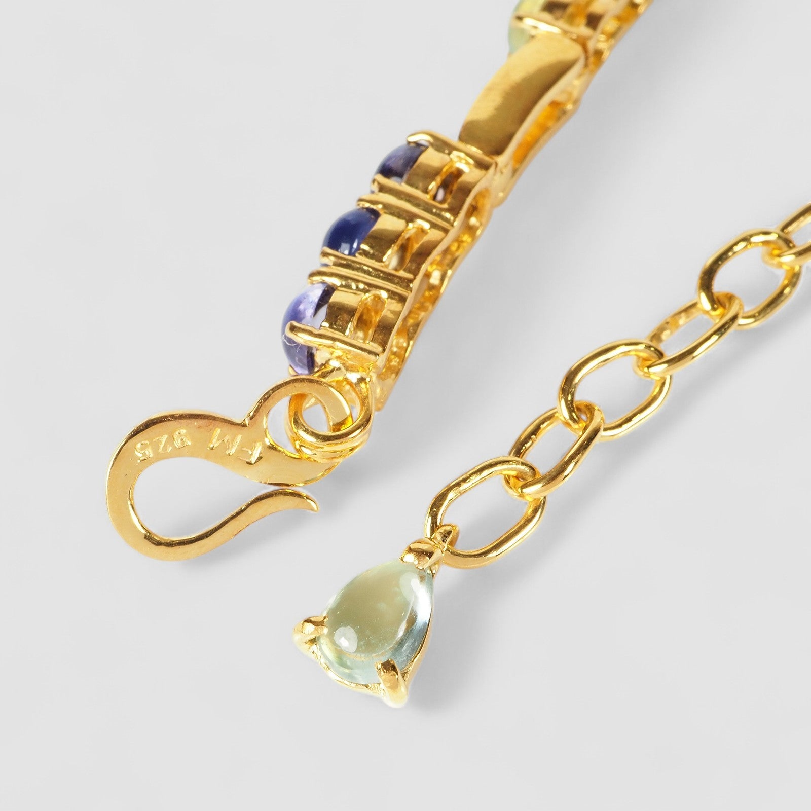 Multi Color Gemstone 925 Sterling 24K Gold Bracelets, Affordable Natural Gemstone, Everyday Bracelets