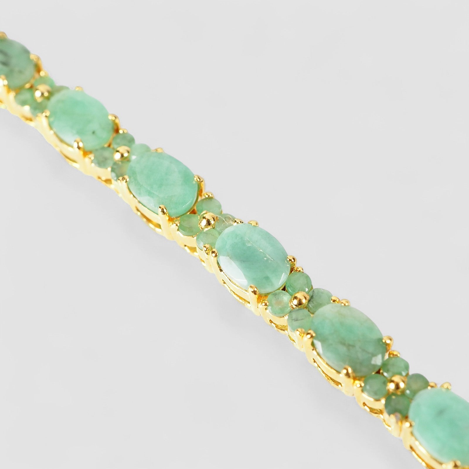 Green Emerald 925 Sterling Silver 24k Gold Bracelets, Affordable Natural Gemstone, Everyday Bracelet