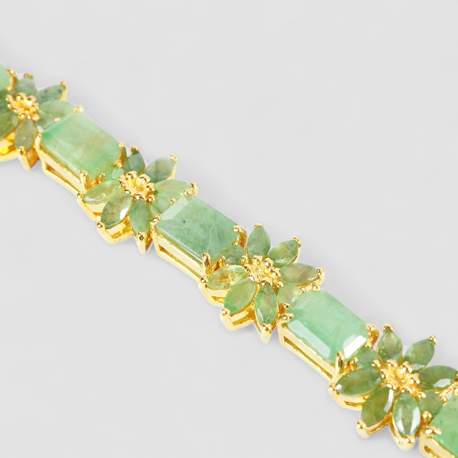 Green Emerald 925 Sterling Silver 24k Gold Bracelets, Natural Emerald, Dainty Everyday Bracelets
