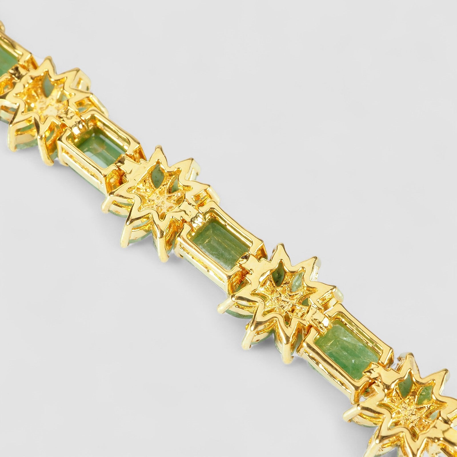 Green Emerald 925 Sterling Silver 24k Gold Bracelets, Natural Emerald, Dainty Everyday Bracelets