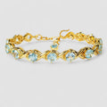 Blue Aquamarine 925 Sterling Silver 24K Gold Bracelets, Affordable Natural Gemstone, Everyday Bracelet