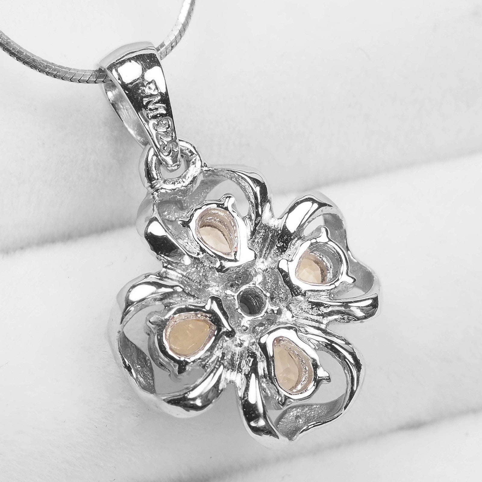 Yellow Citrine 925 Sterling Silver Pendant, Natural Gemstone, Dainty Stacking