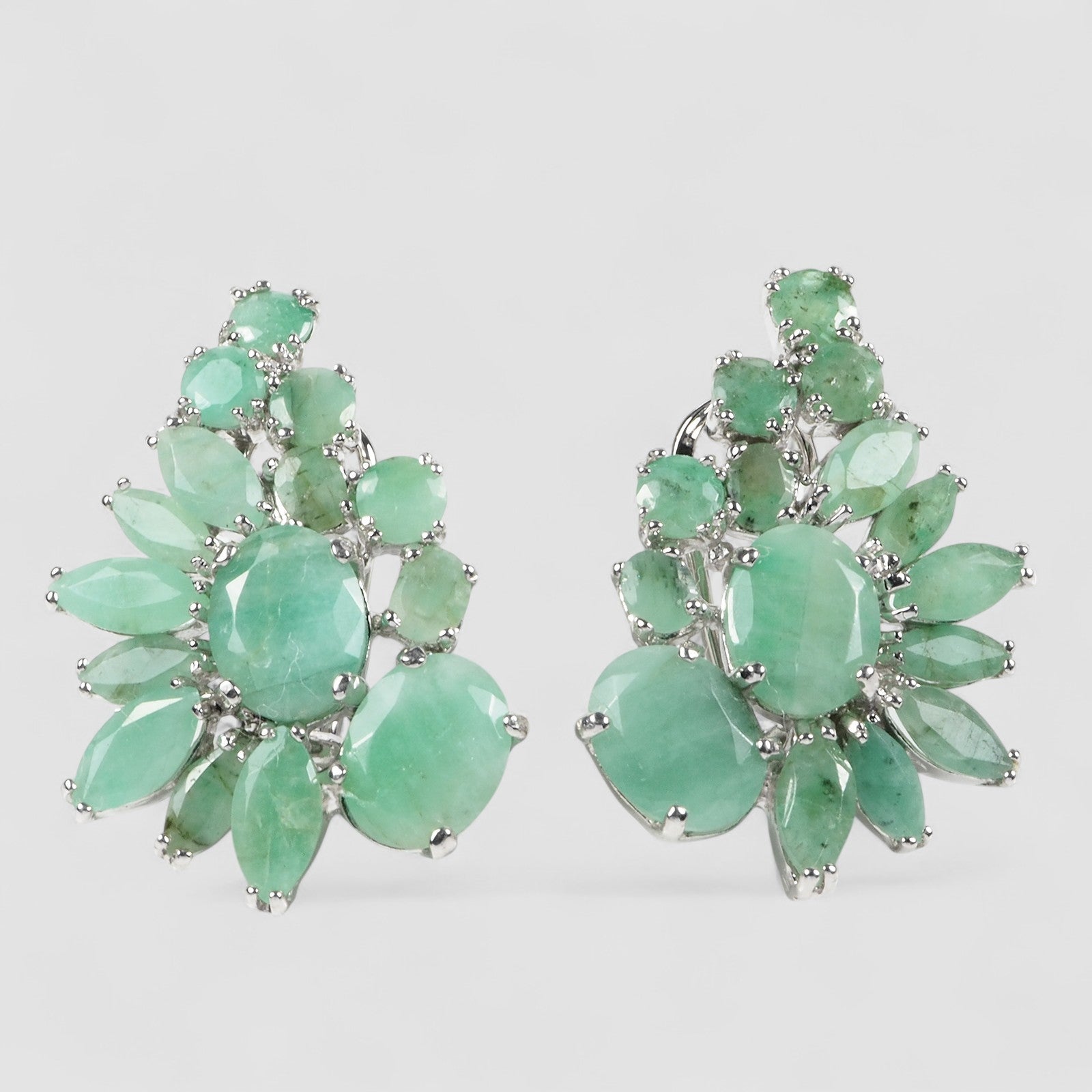Green Emerald 925 Sterling Silver Earrings, Natural Gemstone, Everyday