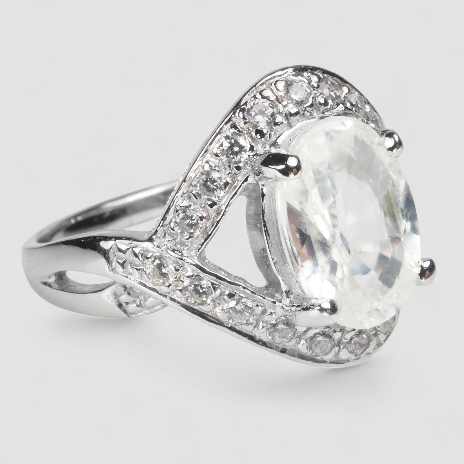 White Zircon 925 Sterling Silver Ring