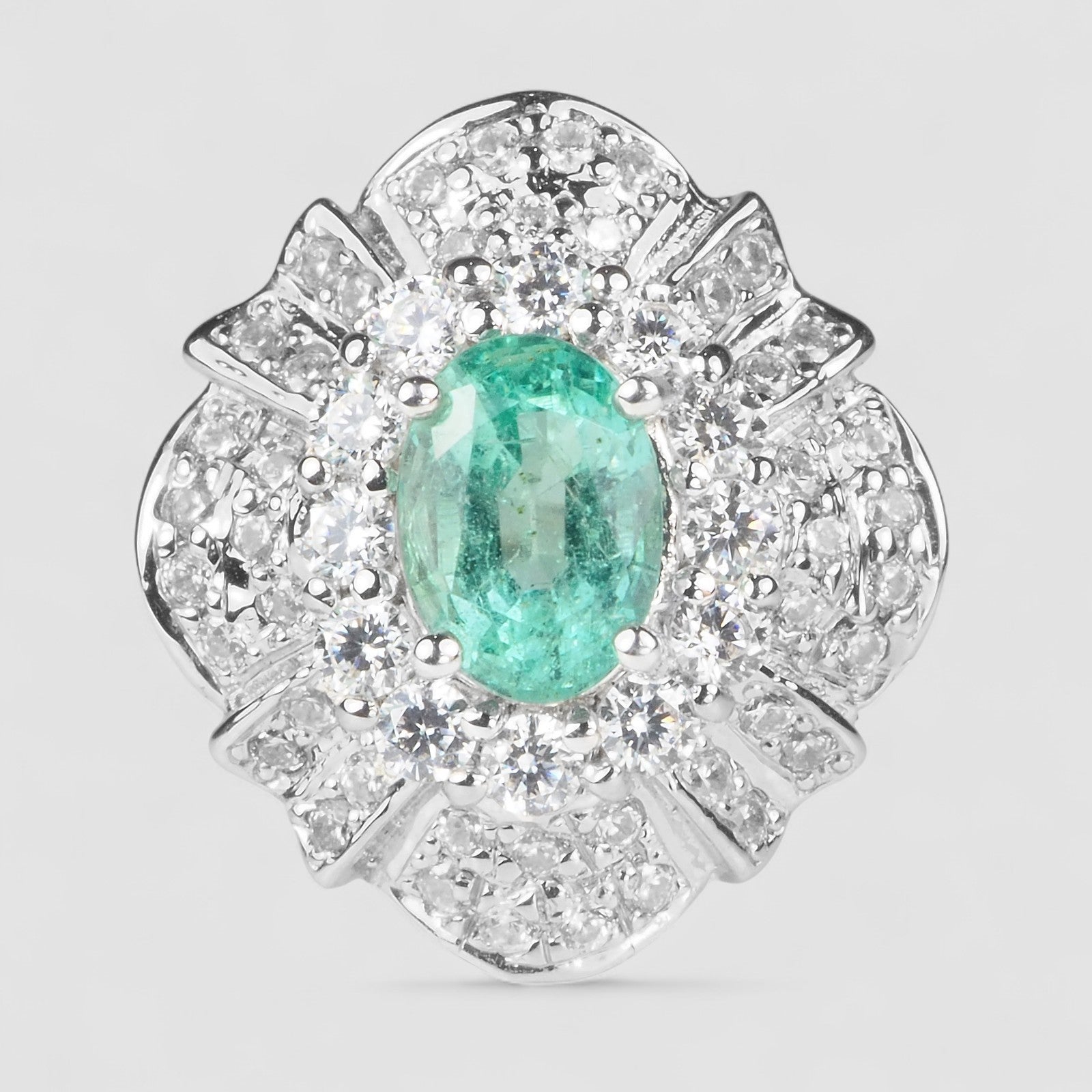 Green Emerald 925 Sterling Silver Ring