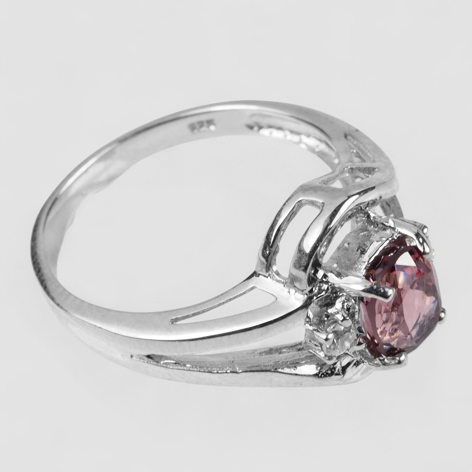 Purple Spinel 925 Sterling Silver Ring, Rhodium Plated, Tarnish Free, Free Resizing