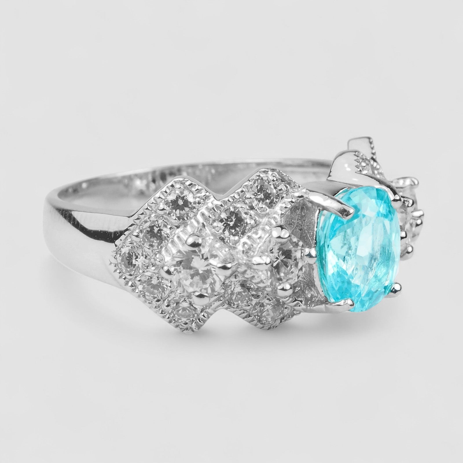 Neon Blue Apatite 925 Sterling Silver Ring